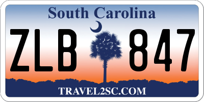 SC license plate ZLB847