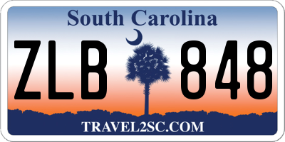SC license plate ZLB848