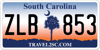 SC license plate ZLB853