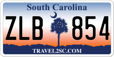 SC license plate ZLB854