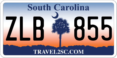 SC license plate ZLB855