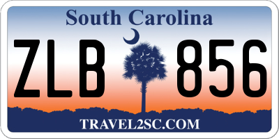 SC license plate ZLB856