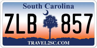 SC license plate ZLB857
