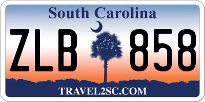 SC license plate ZLB858