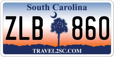 SC license plate ZLB860