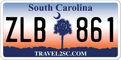 SC license plate ZLB861