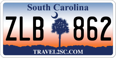 SC license plate ZLB862