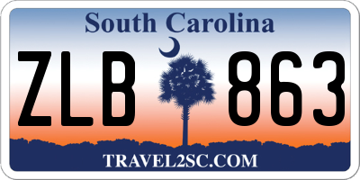 SC license plate ZLB863