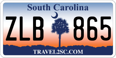 SC license plate ZLB865