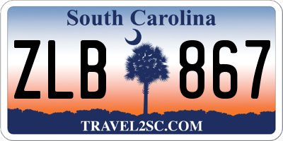 SC license plate ZLB867