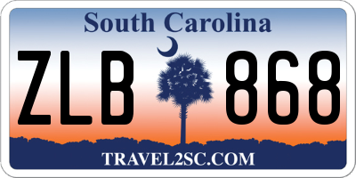 SC license plate ZLB868