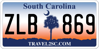 SC license plate ZLB869