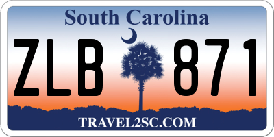SC license plate ZLB871
