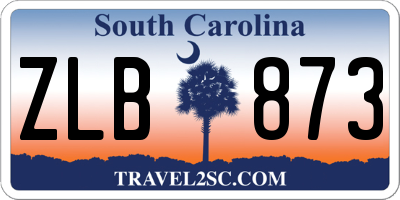 SC license plate ZLB873