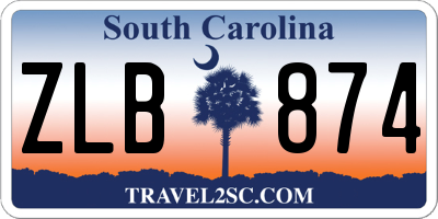 SC license plate ZLB874