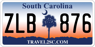 SC license plate ZLB876