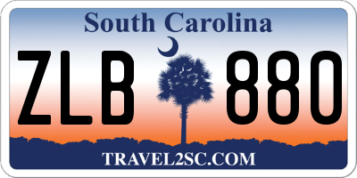 SC license plate ZLB880