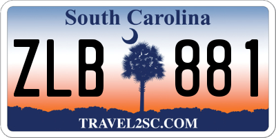 SC license plate ZLB881