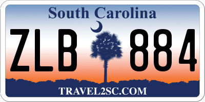 SC license plate ZLB884