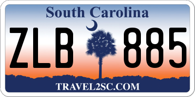 SC license plate ZLB885