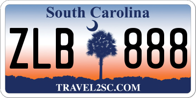 SC license plate ZLB888