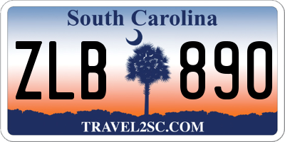 SC license plate ZLB890