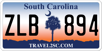 SC license plate ZLB894