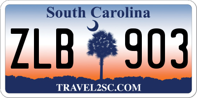 SC license plate ZLB903