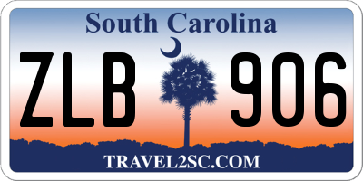 SC license plate ZLB906