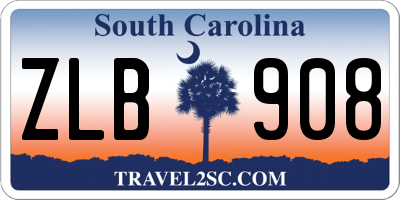 SC license plate ZLB908