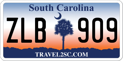 SC license plate ZLB909