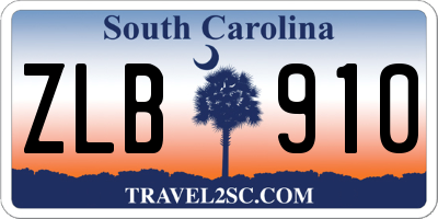 SC license plate ZLB910