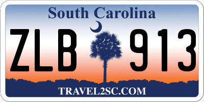 SC license plate ZLB913