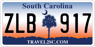 SC license plate ZLB917