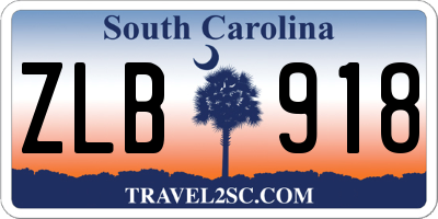 SC license plate ZLB918