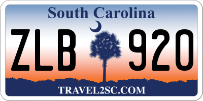 SC license plate ZLB920