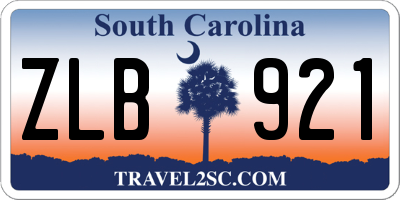 SC license plate ZLB921