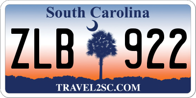 SC license plate ZLB922