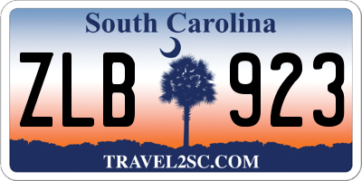 SC license plate ZLB923