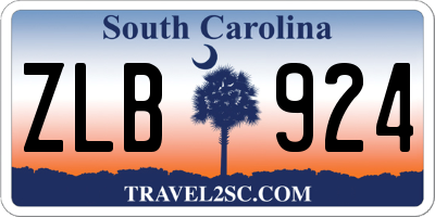 SC license plate ZLB924