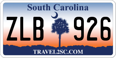 SC license plate ZLB926