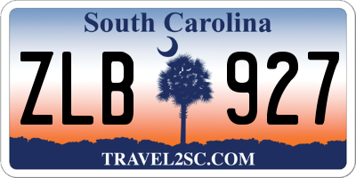 SC license plate ZLB927