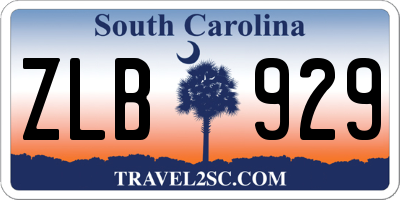 SC license plate ZLB929
