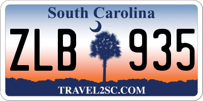 SC license plate ZLB935