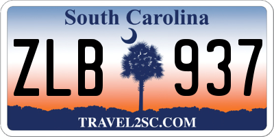 SC license plate ZLB937