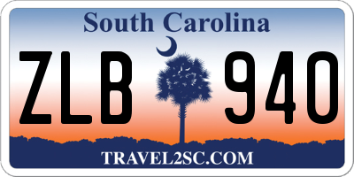 SC license plate ZLB940