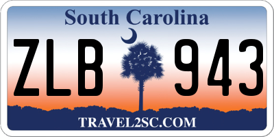 SC license plate ZLB943