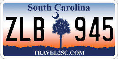 SC license plate ZLB945