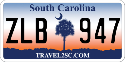 SC license plate ZLB947
