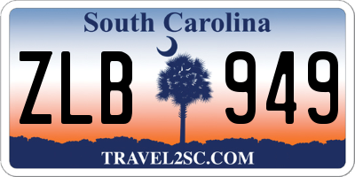 SC license plate ZLB949